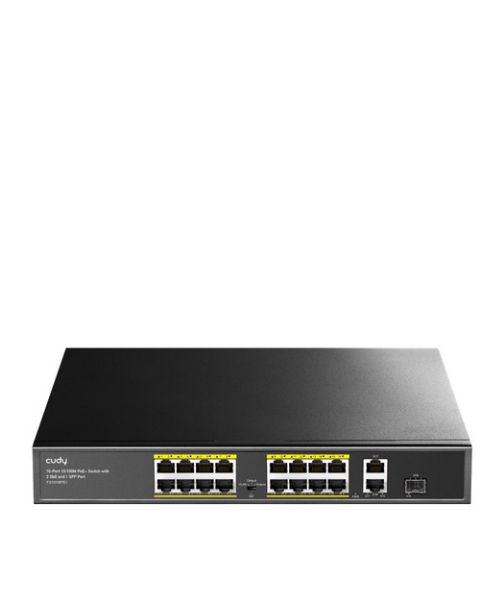 CUDY 16Port 10/100 PoE+2GB Up200W Switch resmi